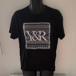 Y&R Black Graphic Tee for Men